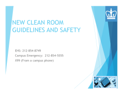 new clean room guidelines and safety