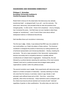 Diagnosing and Designing Democracy