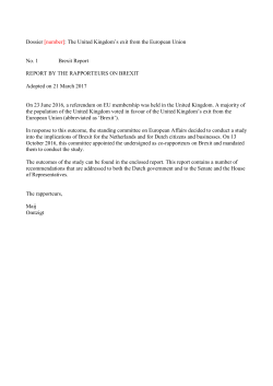 Dossier [number]: The United Kingdom`s exit from