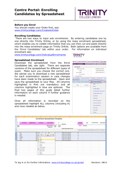 Spreadsheet Enrolments - Trinity College London