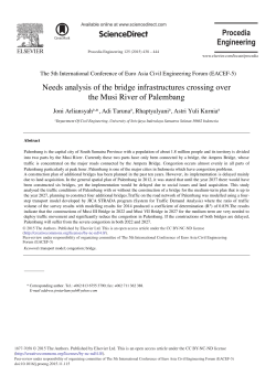 Needs Analysis of the Bridge Infrastructures Crossing over the Musi