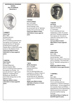 Roll of Honour Mens` Information