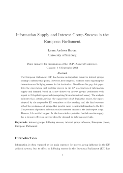 Information Supply and Interest Group Success in the European