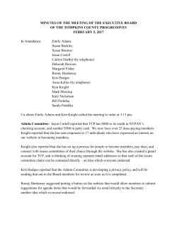 Minutes 2017-02-05 - Tompkins County Progressives