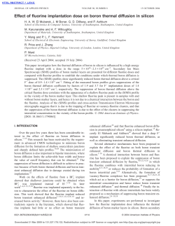 Effect of fluorine implantation dose on boron thermal diffusion in silicon