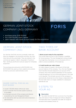 GERMAN JOINT-STOCK COMPANY (AG) GERMANY