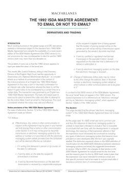 the 1992 isda master agreement: to email or not to