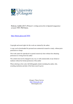 Rideout, Judith (2017) Women`s writing networks in Spanish