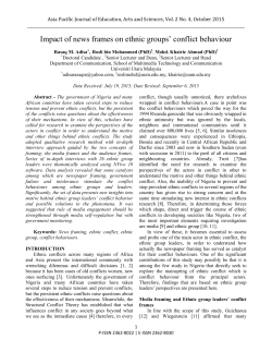 Impact of news frames on ethnic groups` conflict behaviour