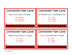 Contraction Task Cards Contraction Task Cards Contraction Task