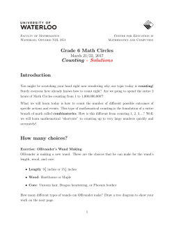 Grade 6 Math Circles Counting - Solutions Introduction How many