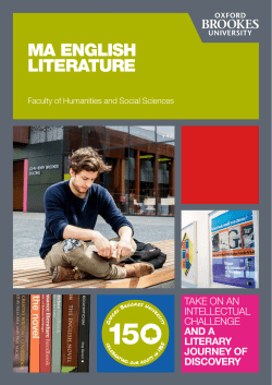 ma english literature - Oxford Brookes University