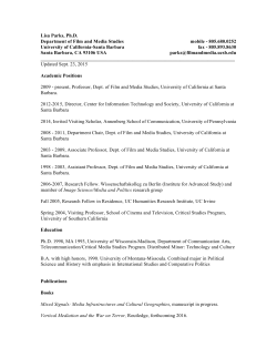 Curriculum Vitae - UCSB Film and Media Studies