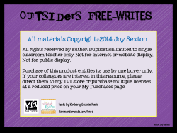 Outsiders FREE-WRITES - Trimble County Schools