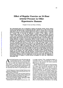 Effect of Regular Exercise on 24-Hour Arterial
