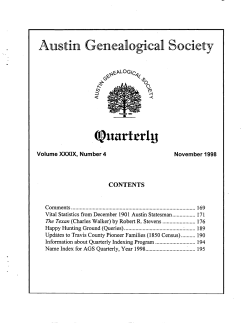 1998 #4 - Austin Genealogical Society