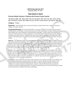 Peroneal Sheath Volumes in Patients with Peroneal