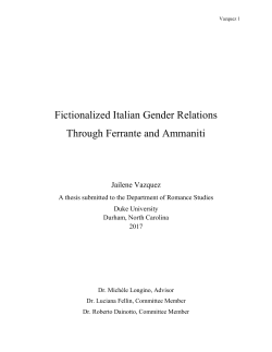 Fictionalized Italian Gender Relations Through Ferrante and Ammaniti