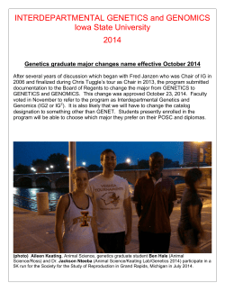 IG2 Newsletter November 2014 - Interdepartmental Genetics