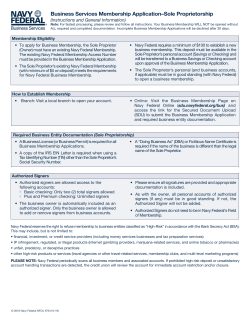 Business Services Membership Application