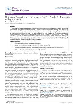 Nutritional Evaluation and Utilization of Pea Pod Powder for