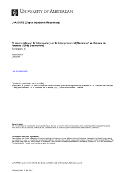 El amor cortes en la lirica arabe y en la lirica provenzal - UvA-DARE