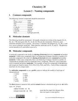 Naming compounds - Structured Independent Learning