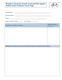 Artifact and/or Evidence Cover Page