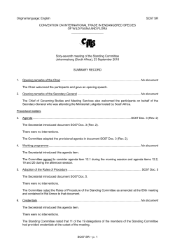 SC67 recommendations, September 2016