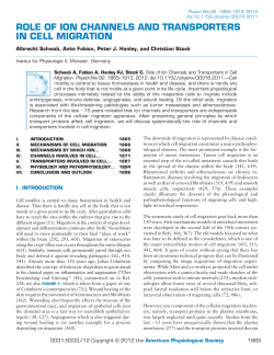 role of ion channels and transporters in cell migration