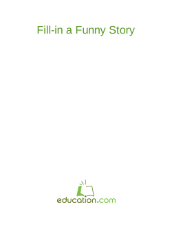 Fill-in a Funny Story - Learn... Create... Enjoy