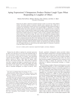 Aping Expressions? Chimpanzees Produce Distinct Laugh Types