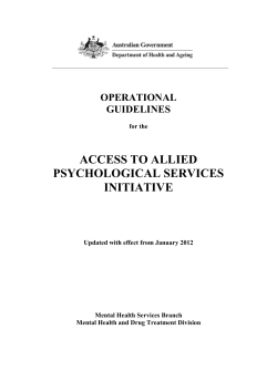 ACCESS TO ALLIED PSYCHOLOGICAL SERVICES INITIATIVE