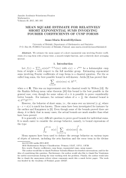 MEAN SQUARE ESTIMATE FOR RELATIVELY SHORT