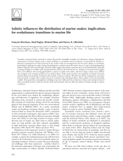 Salinity influences the distribution of marine snakes: implications for