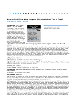 Summer Child Care: What Happens When the School Year Is Over?