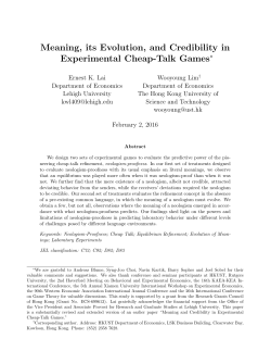 Meaning, its Evolution, and Credibility in Experimental Cheap