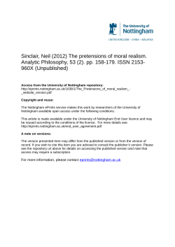 Sinclair, Neil (2012) The pretensions of moral realism. Analytic