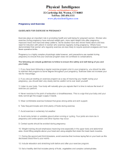 Pregnancy and Exercise V
