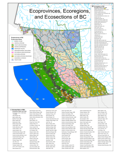 Ecoprovinces, Ecoregions, and Ecosections of BC