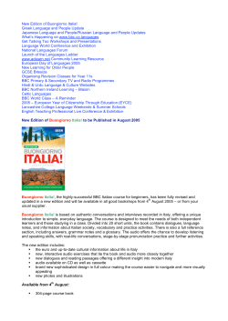 New Edition of Buongiorno Italia! Greek Language and People