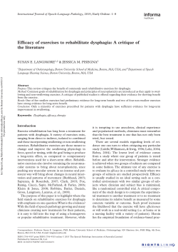 Efficacy of exercises to rehabilitate dysphagia: A