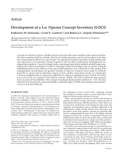 Development of a Lac Operon Concept Inventory