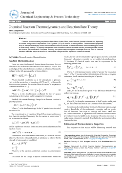 Chemical Reaction Thermodynamics and Reaction Rate Theory