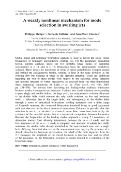 A weakly nonlinear mechanism for mode selection in swirling jets