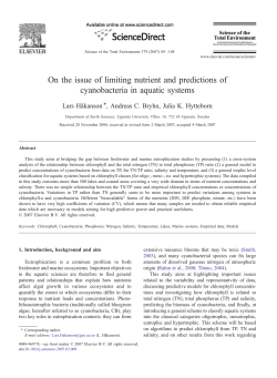 On the issue of limiting nutrient and predictions of cyanobacteria in
