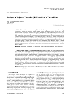 Analysis of Sojourn Times in QBD Model of a Thread Pool