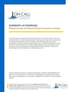 SUMMARY of COVERAGE - University of Washington