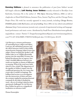 press release - Kenning Editions
