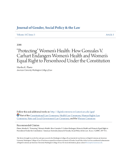 "Protecting" Women`s Health - Digital Commons @ American